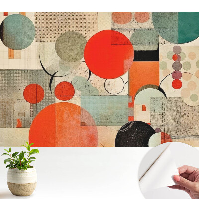 Tapeta do obyvaku Geometrické tvary kruhy a obdélníky