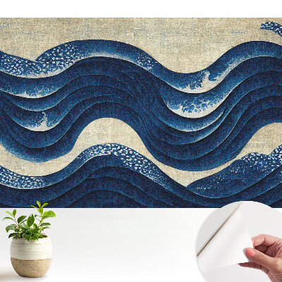 Tapeta Elegantní harmonický motiv tmavě modrých vln