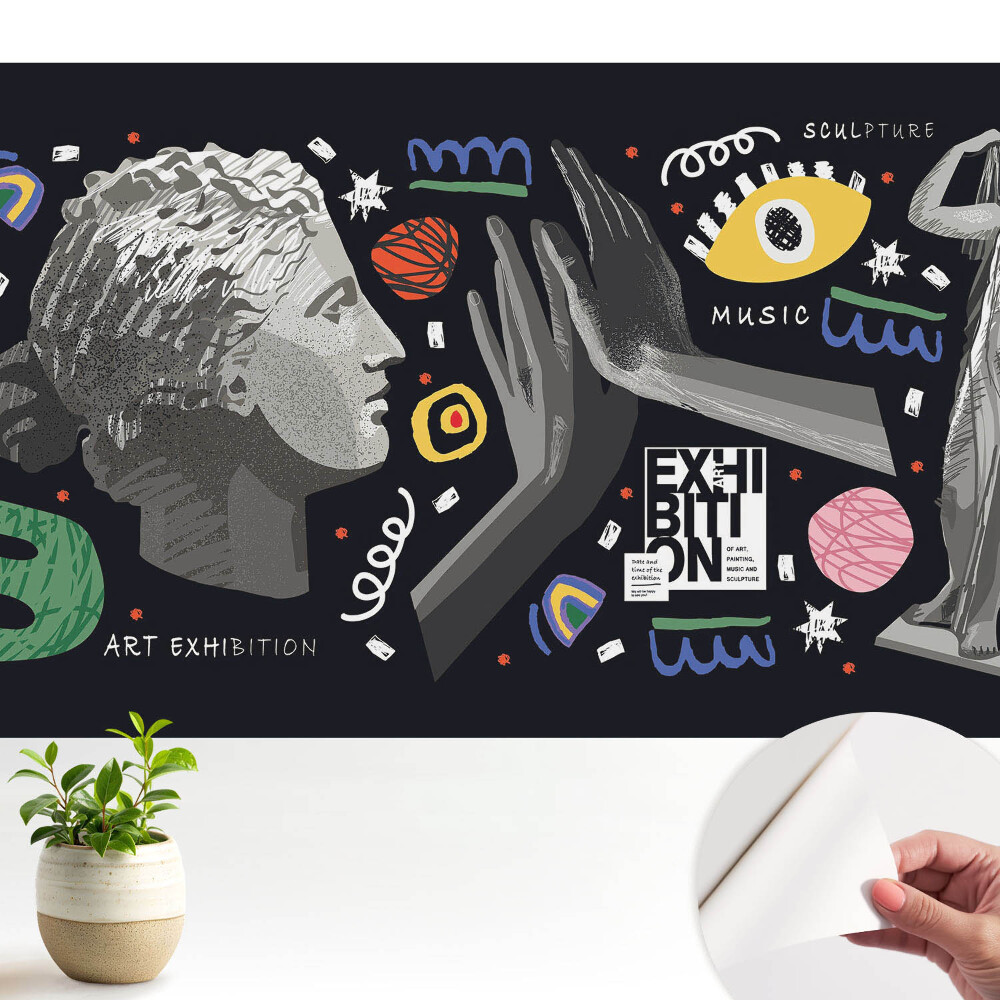 Tapeta do obyvaku Abstraktní umění a hudební motiv