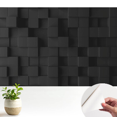 Tapeta Černé krychlové tvary na zdi