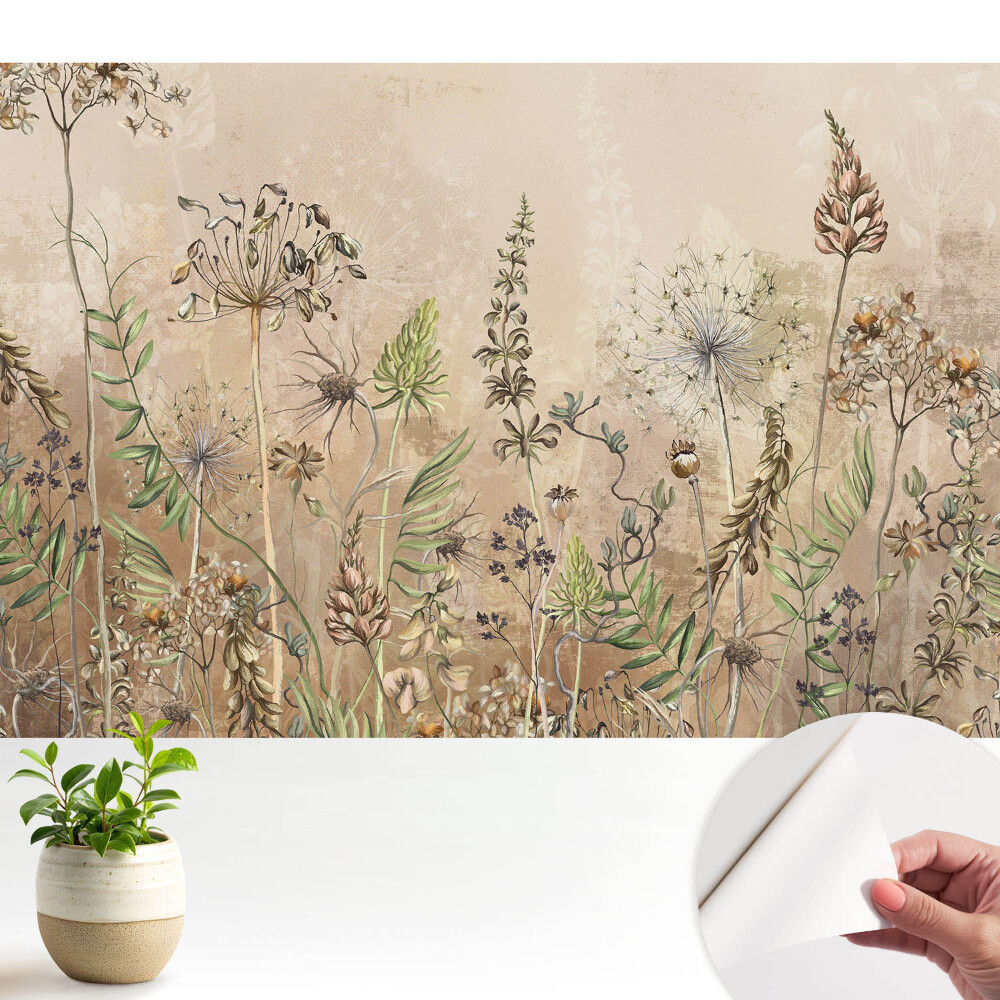 Tapeta Pastelové rostlinné motivy