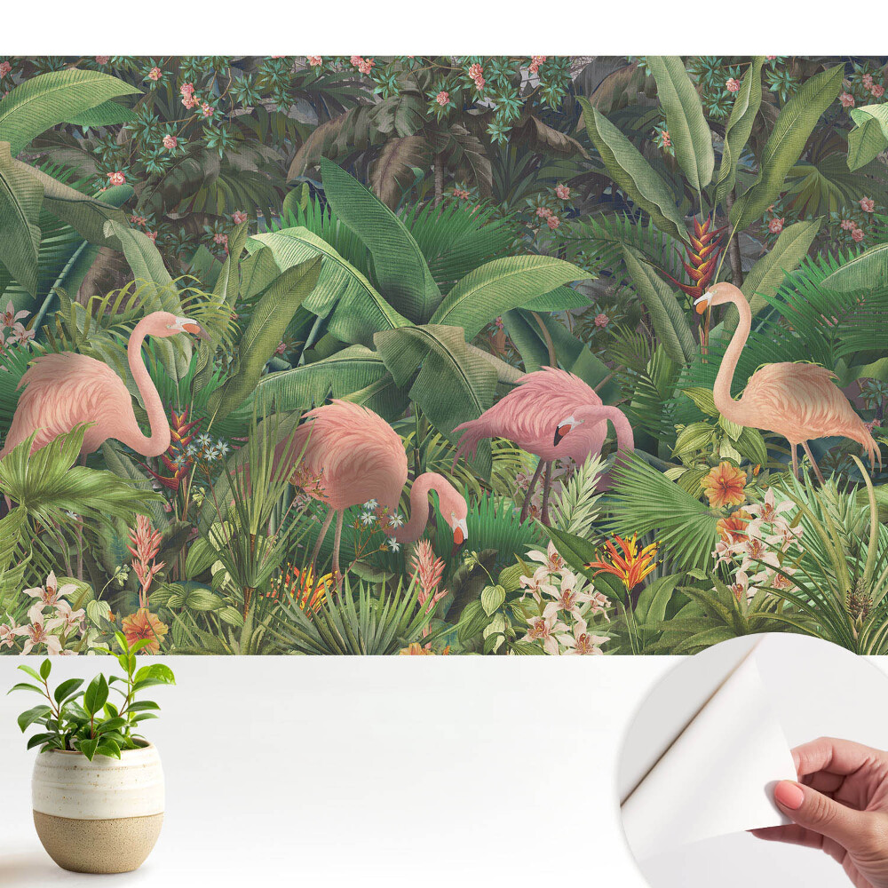 Tapeta Tropická exotika plameňáků