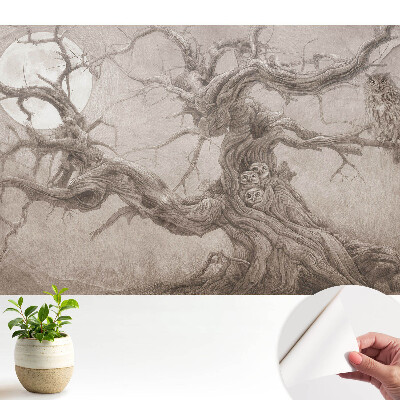 Tapeta Měsíční dub se sovami