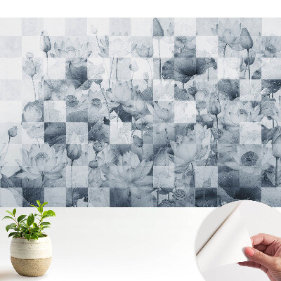 Tapeta do obyvaku Moderní lotosové květy v geometrickém stylu