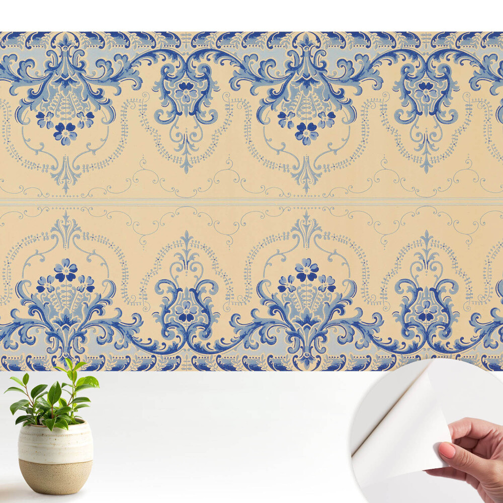 Tapeta Klasický ornamentální vzor, ​​elegance modrá