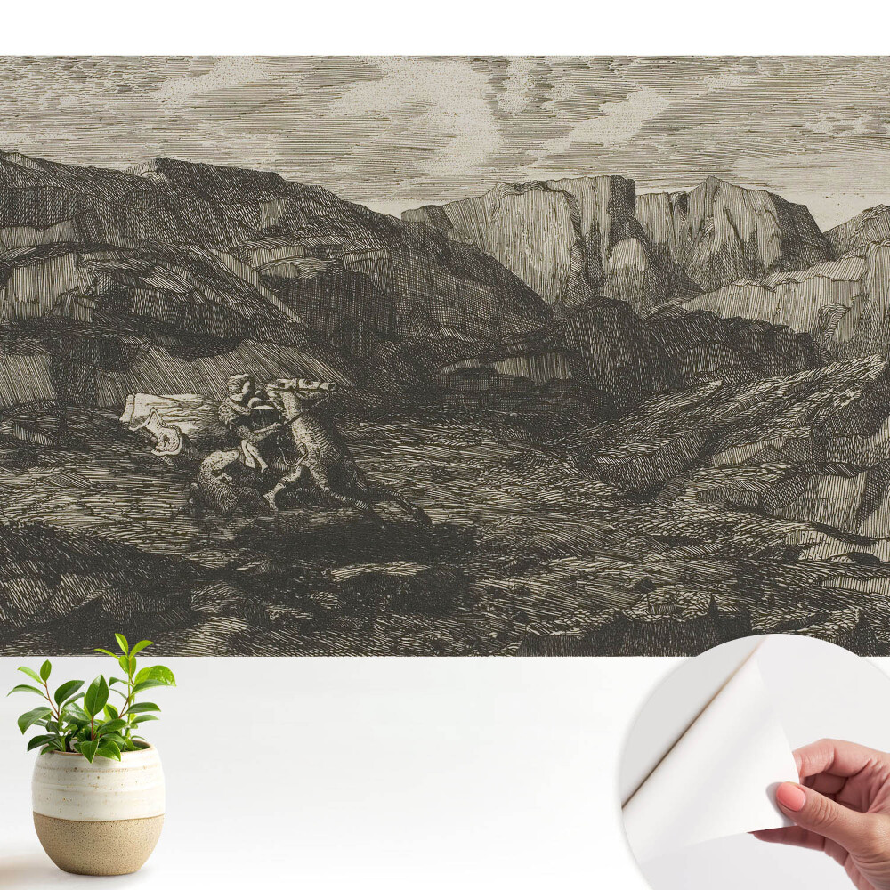 Tapeta na zeď Klasický jezdec v horské krajině