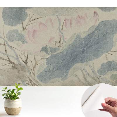 Tapeta do obývacího pokoje s jemným květinovým vzorem v klasickém stylu