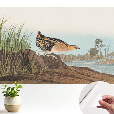 Tapeta do obývacího pokoje s motivem ptáka nad vodou v klasickém stylu