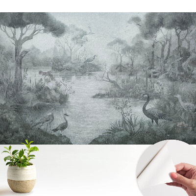 Tapeta do obyvaku Tajemná lesní krajina u jezera