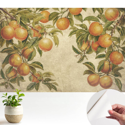 Tapeta s jemnými větvemi plnými citrusových plodů
