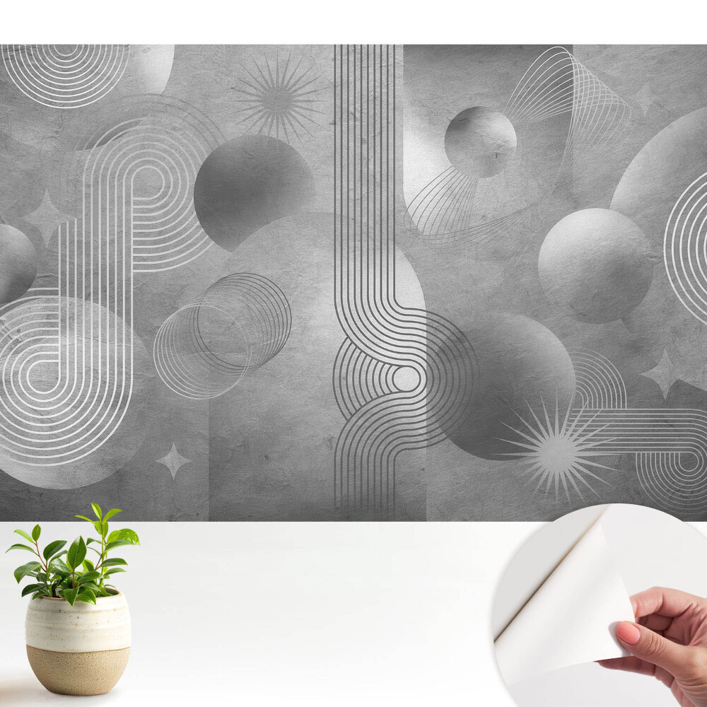 Tapeta Geometrické vzory v odstínech šedé