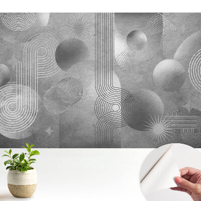 Tapeta Geometrické vzory v odstínech šedé