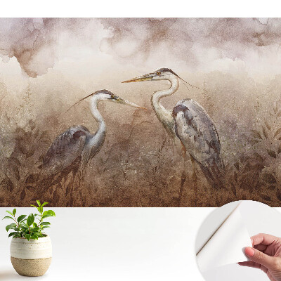 Tapeta na zeď Dva jeřábi v jemných barvách