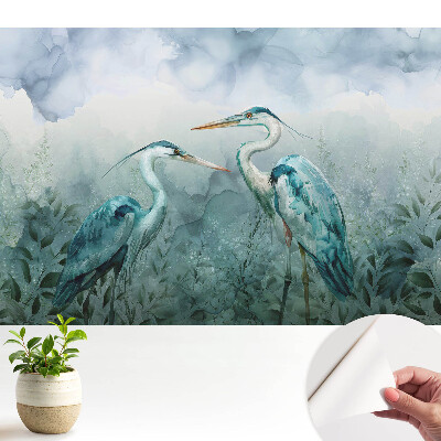 Tapeta do obývacího pokoje Jemná elegance ptáků obklopených přírodou