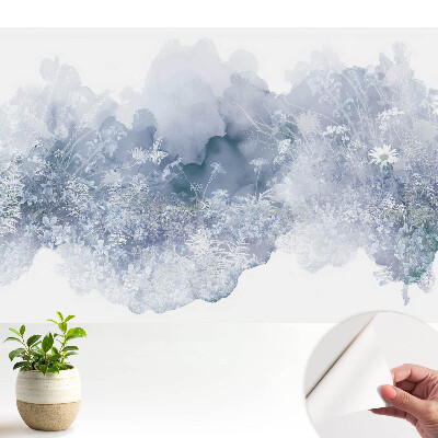 Tapeta do obývacího pokoje s květinovým motivem v pastelových barvách