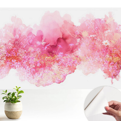 Tapeta s růžovým květinovým abstraktním motivem