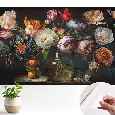 Tapeta s květinovým aranžmá ve váze