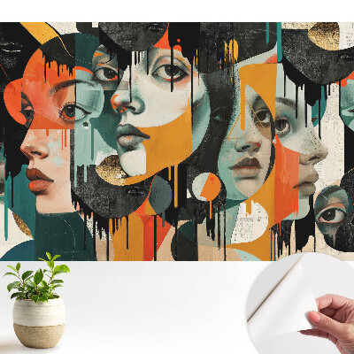 Tapeta Abstraktní tváře v intenzivních barvách