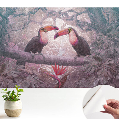 Tapeta Barevné tukani v tropické džungli