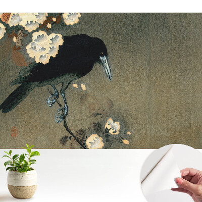 Tapeta na zeď Japonský pták v květinách