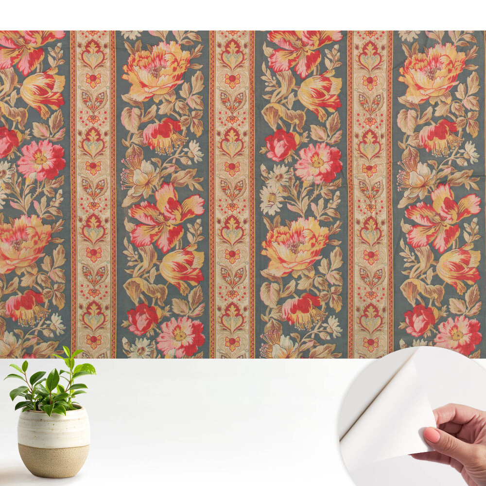 Tapeta Květiny a listy klasický styl