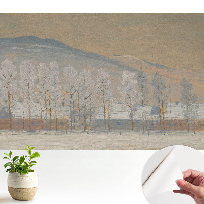 Tapeta na zeď se zimní horskou krajinou a malebnými chatkami