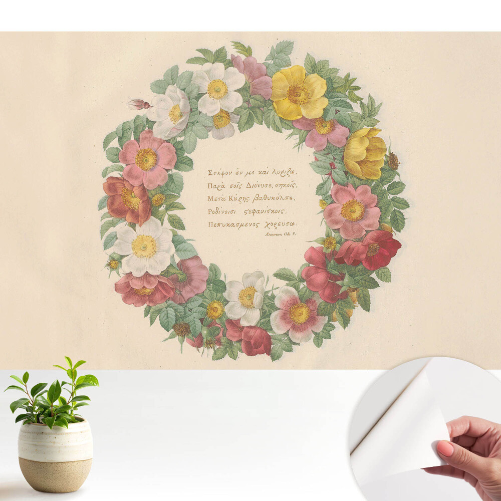 Tapeta do obyvaku Klasický květinový věnec