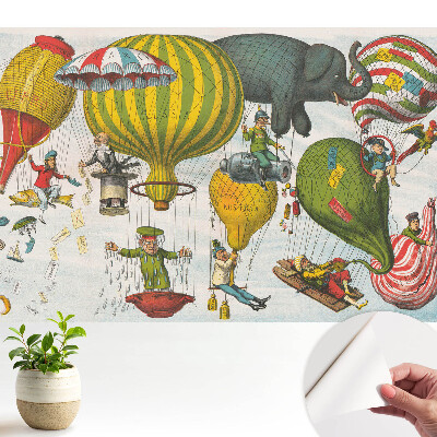 Tapeta do obývacího pokoje s motivem barevných balónků plných dobrodružství