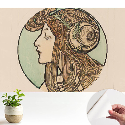 Tapeta na zeď s motivem elegantní secesní ženy v profilu