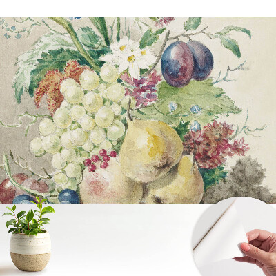 Tapeta Zátiší s ovocem a květinami