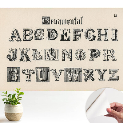 Tapeta do obyvaku Dekorativní retro písmena v klasickém stylu