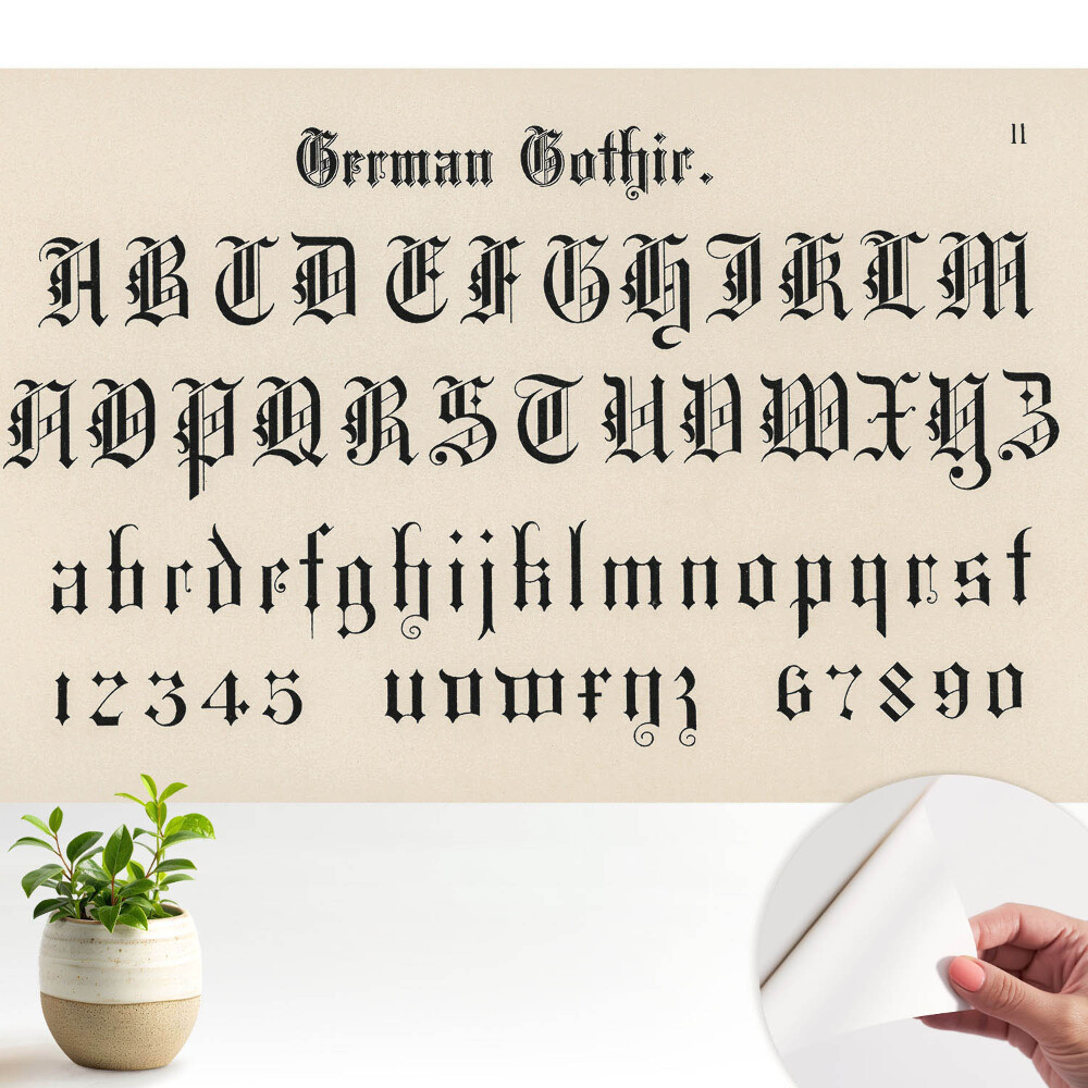 Tapeta Gotická abeceda elegantní a dekorativní