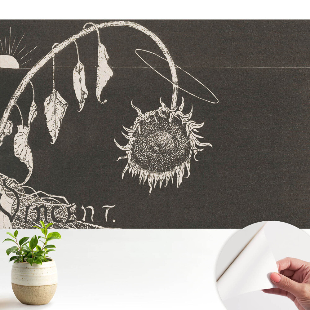 Tapeta na zeď Zvadlé slunečnice nostalgické vintage