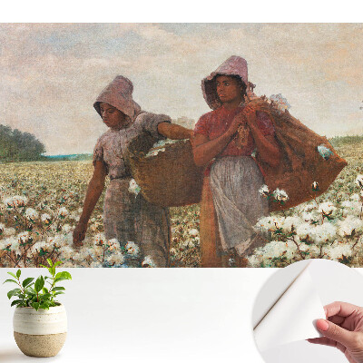 Tapeta do obývacího pokoje s rustikálním bavlněným vzorem