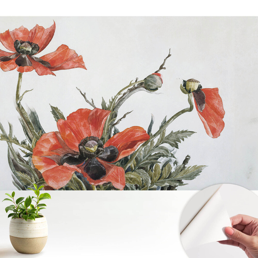 Tapeta do obyvaku Jemné máky na světlém pozadí