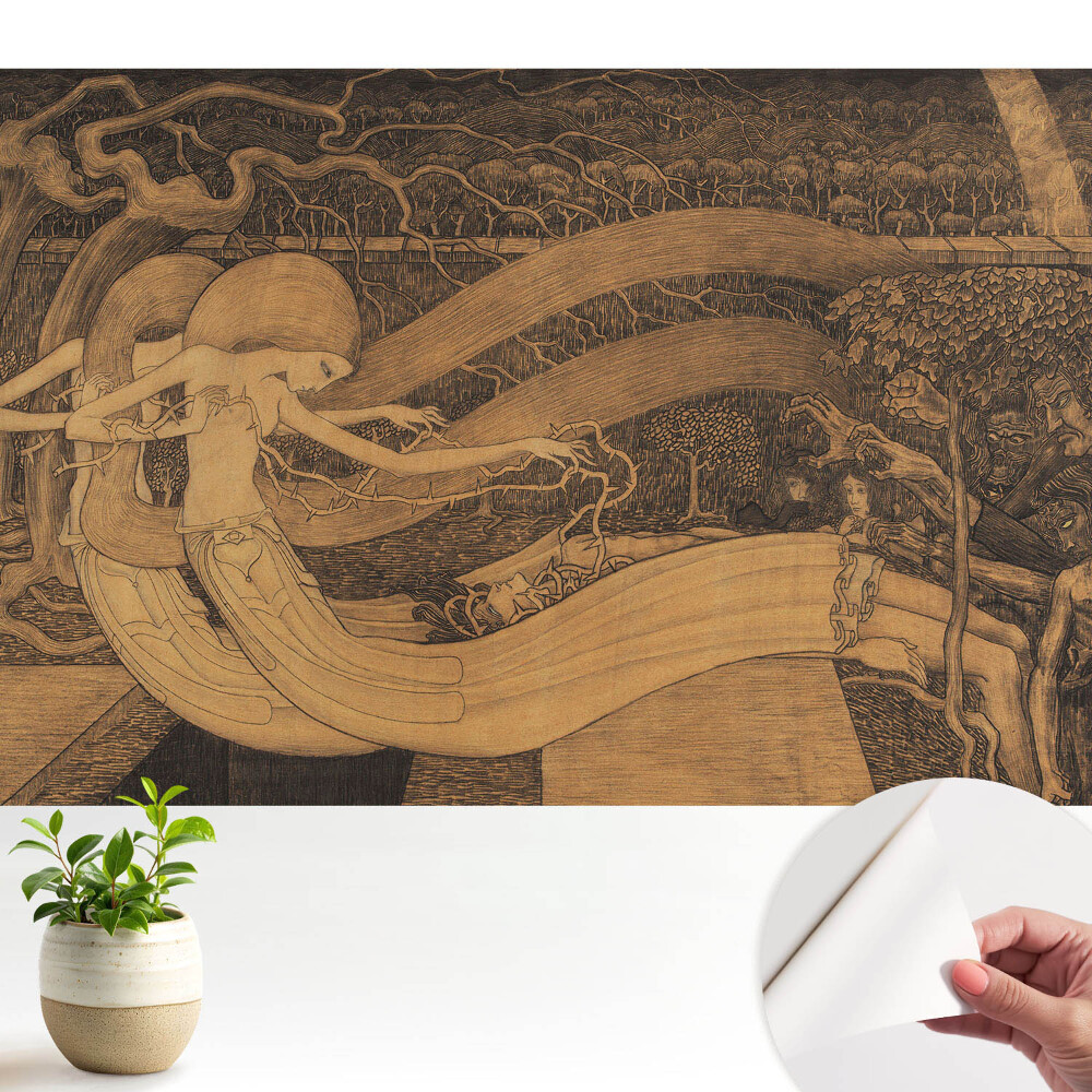 Tapeta do obyvaku Mystická secesní příroda záhadná