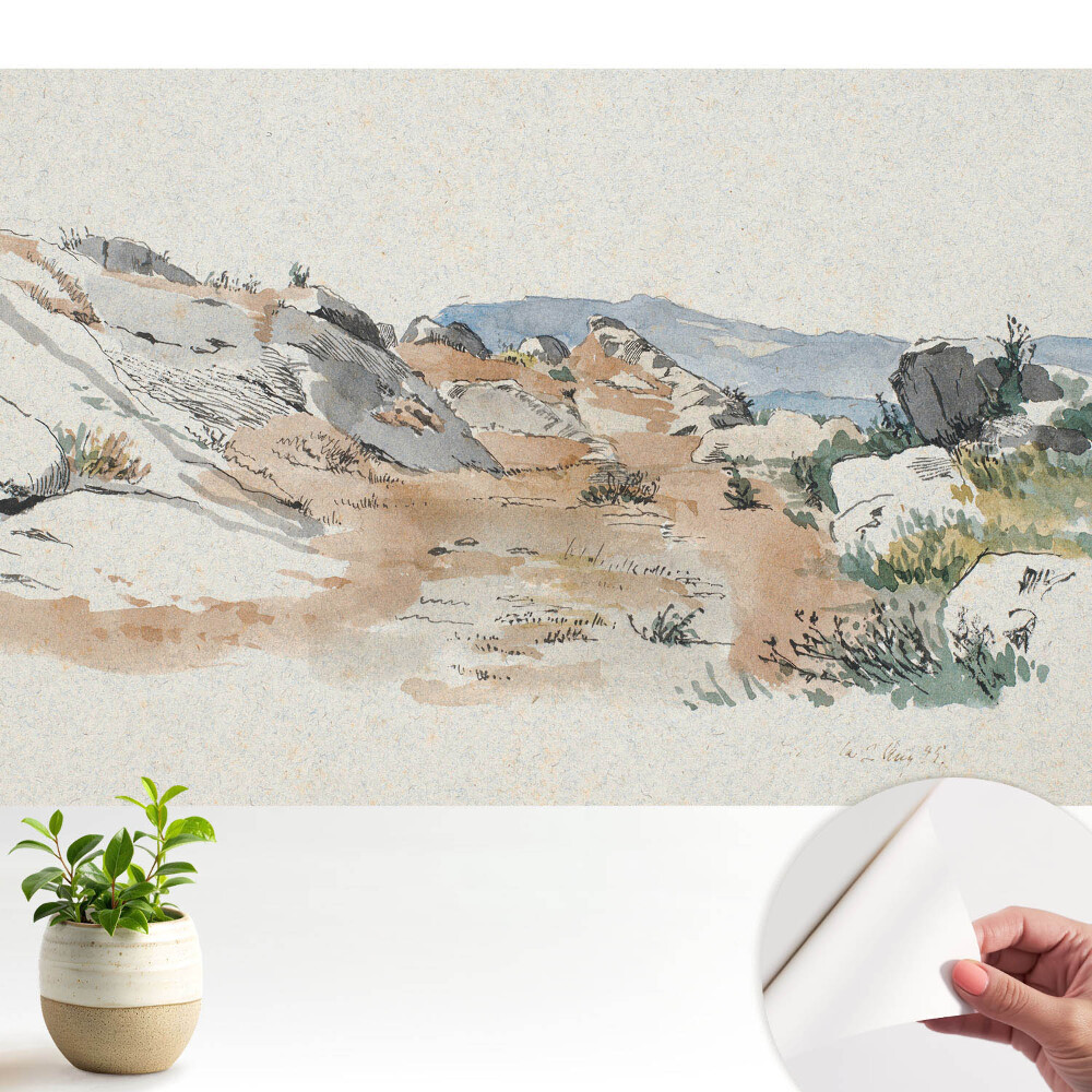 Tapeta na zeď Skalnatá krajina, klidná krajina, jemné barvy