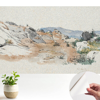 Tapeta na zeď Skalnatá krajina, klidná krajina, jemné barvy