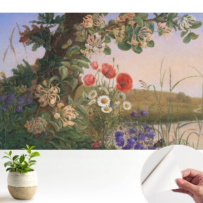 Tapeta Barevná květinová krajina, idylická atmosféra