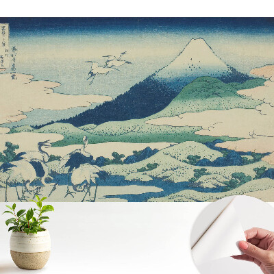 Tapeta s klasickým japonským horským motivem do obývacího pokoje