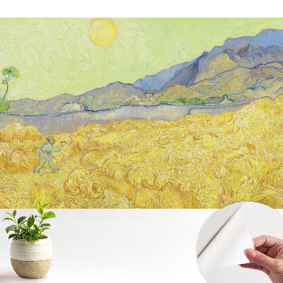 Tapeta se žlutým pšeničným polem a krajinným motivem