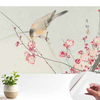 Tapeta na zeď Japonský pták a květiny