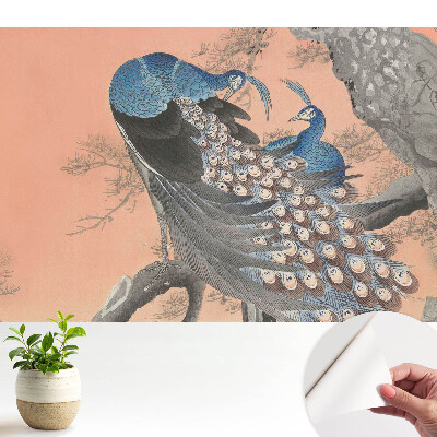 Tapeta do obyvaku Pávi na větvi v klasickém stylu