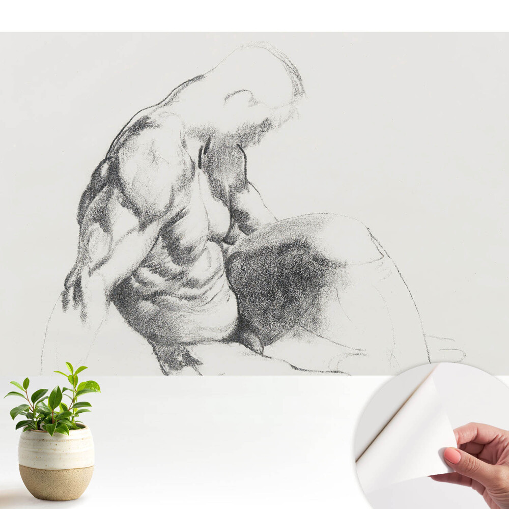 Tapeta do obyvaku Elegantní klasická skica svalnatého muže