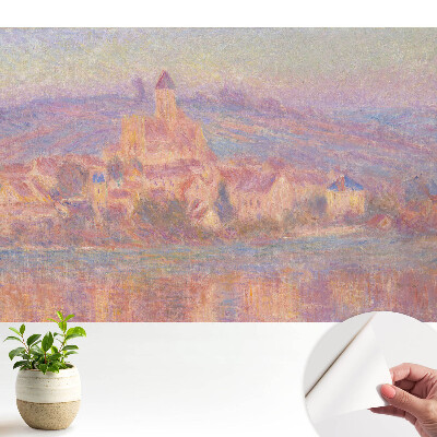 Tapeta na zeď s motivem pastelového města v kopcích