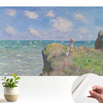 Tapeta do obývacího pokoje s impresionistickým motivem krajiny útesů a moře
