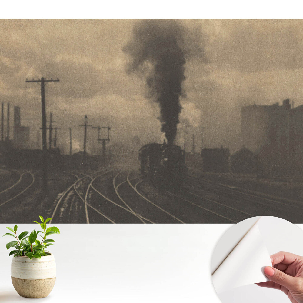 Tapeta na zeď Průmyslová kompozice s vlakem a továrnami