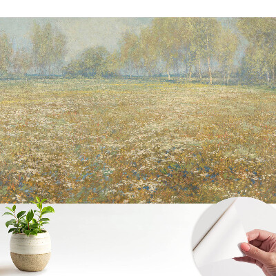 Tapeta Květinová krajina poblíž lesa