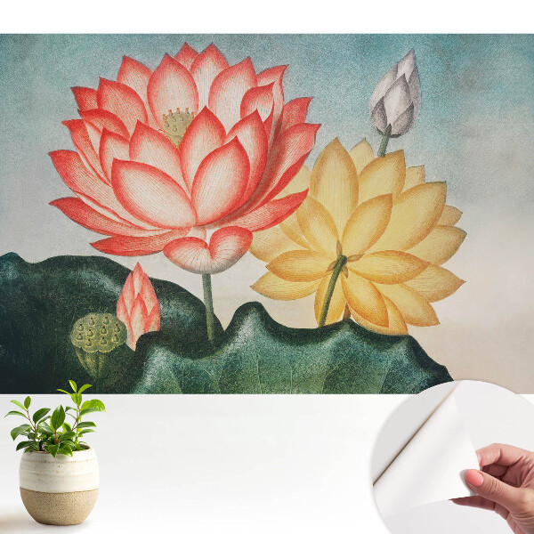 Tapeta na zeď Lotosové květy v romantickém stylu