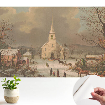 Tapeta se zimní žánrovou scénou